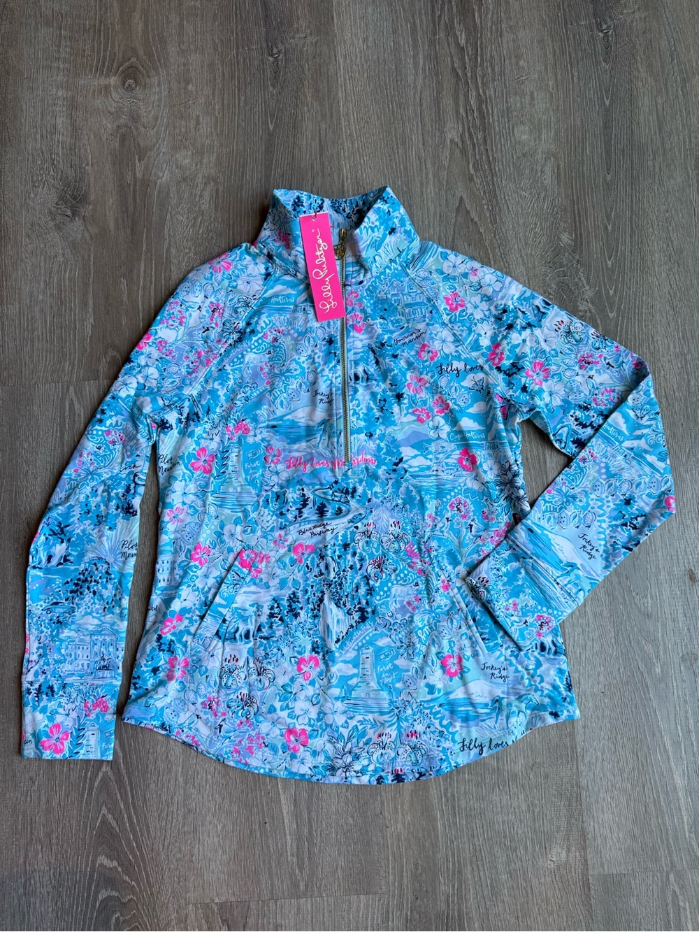 Lilly Pulitzer Blue Peri Lilly Loves North Carolina UPF 50+ Skipper Popover
